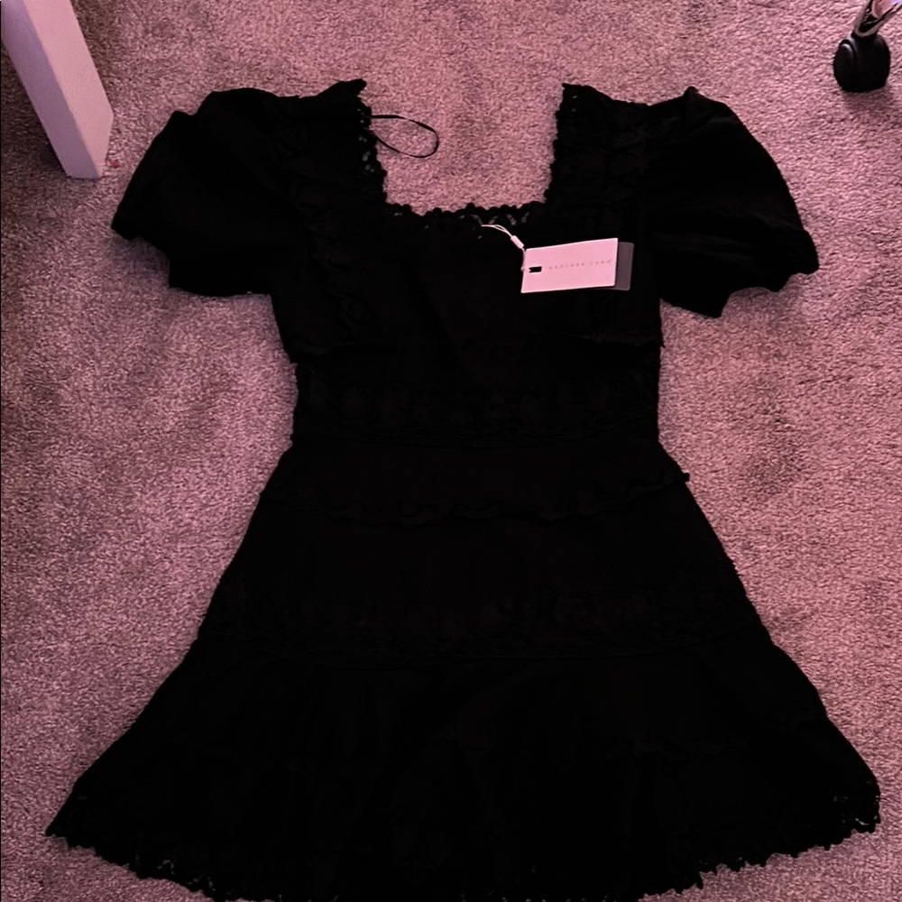 Endless Rose Black Puff Sleeve Midi Sundress
